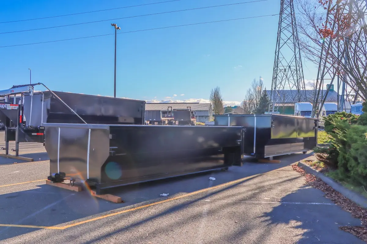 Roll-off dumpster ready for waste disposal at job site for Estate Cleanout Dumpster Rental in Dania Beach